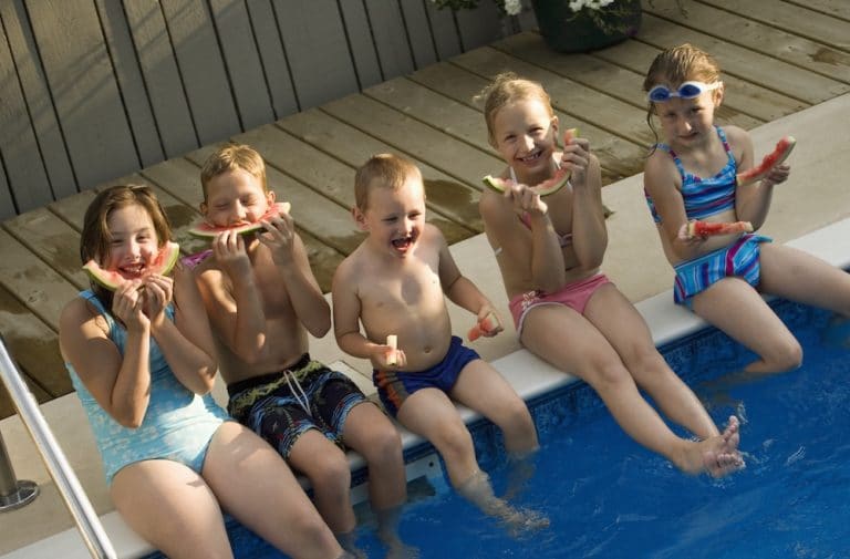 Kids At The Pool - DIY Pool Safety Fence
