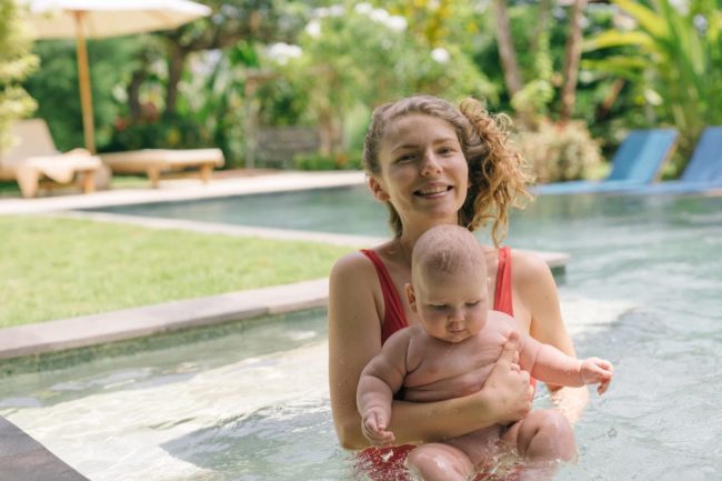 pool safety tips mom and baby in pool safety tips